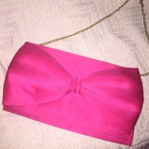 H&M Hot Pink Satin Clutch