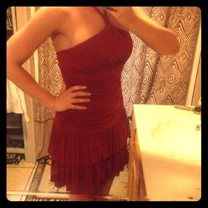 BCBG Medium Cranberry Halter Dress