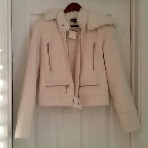 Suede Bebe cream color biker jacket