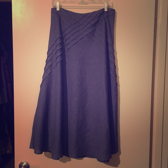 Cornflower blue linen maxi skirt