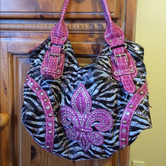 Pink zebra purse