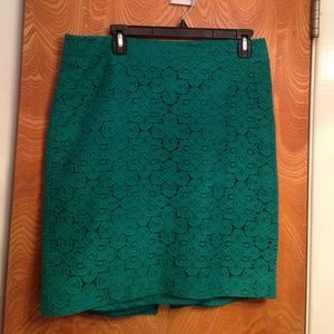 Green pencil skirt The Limited size 10