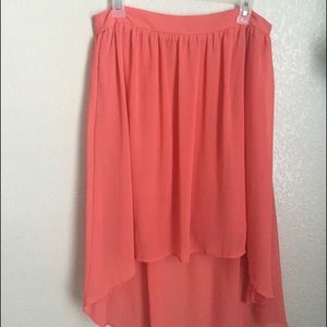 Peach/Pink Hi-Low Chiffon Skirt