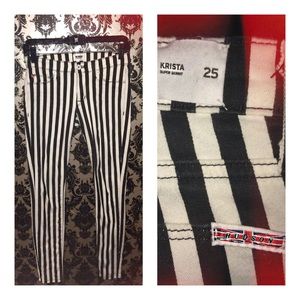 Hudson Striped Krista Jeans (Super Skinny)