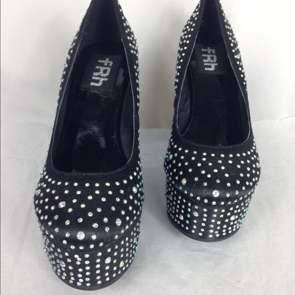 New without tags Black Wedges w/ rhinestones prom - Picture 2 of 4