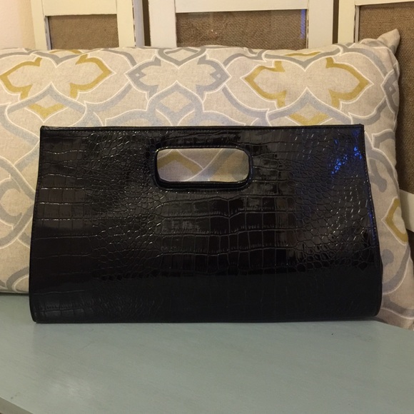 New Faux Croc Leather Handle Clutch - Picture 1 of 3