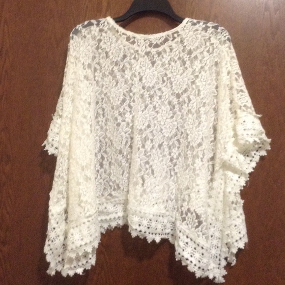 Off white lace poncho