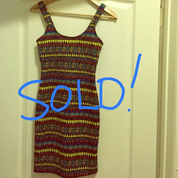 Aztec style print bodycon dress
