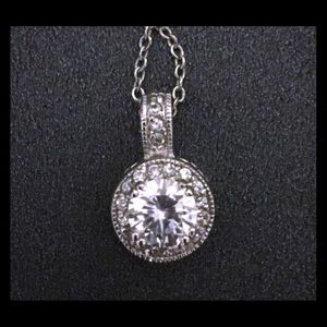 Sparkly CZ Solitaire Necklace