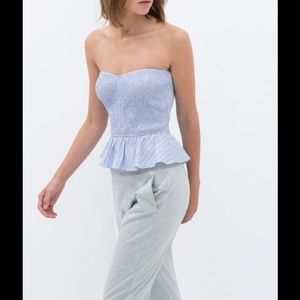 Zara Trafaluc Peplum Tube Top