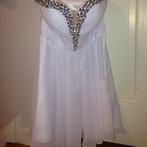 White dress with rhinestones