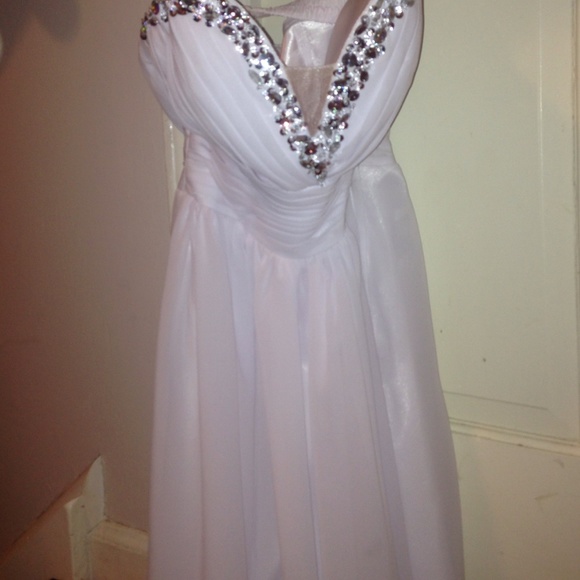 White dress with rhinestones