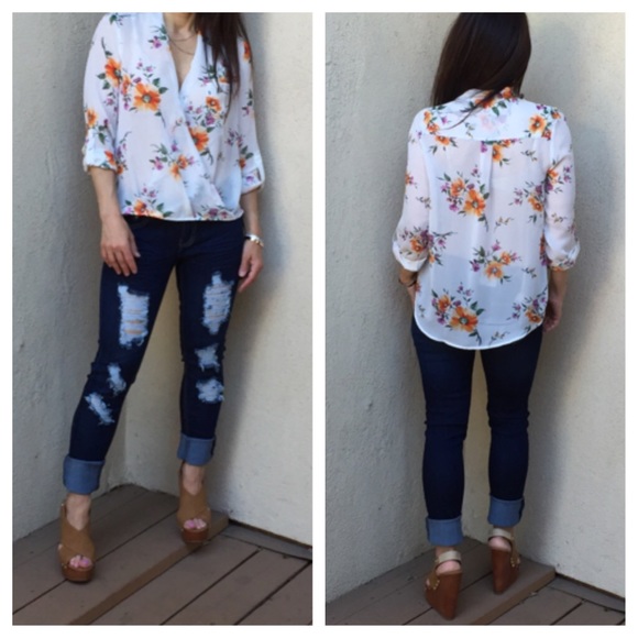 Tops - Faux wrap chiffon top