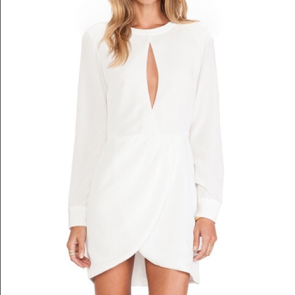White dress with deep chest opening!