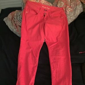 AE colored skinny jeans (pink)