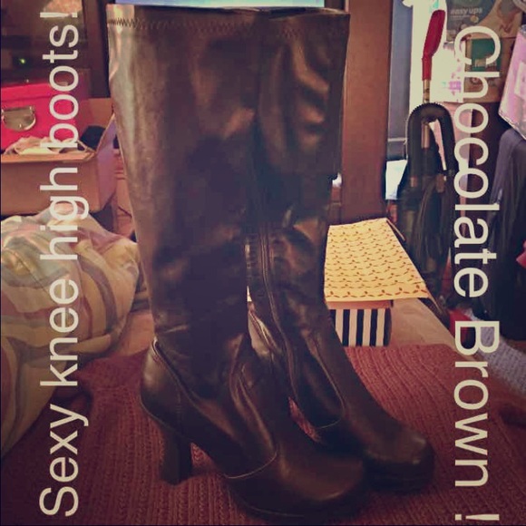 FINAL⬇️ Chocolate Brown Knee High Boots Sz 7 EUC!!