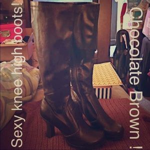 FINAL⬇️ Chocolate Brown Knee High Boots Sz 7 EUC!!