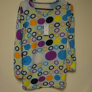 NWT BLUE CIRCLE LONG TOP