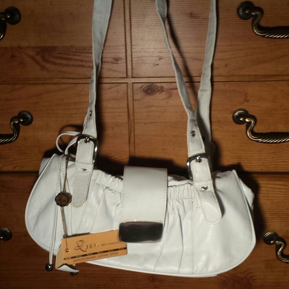 White Japanese authentic leather handbag