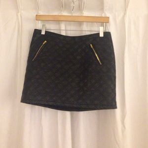 Faux leather quilted mini skirt