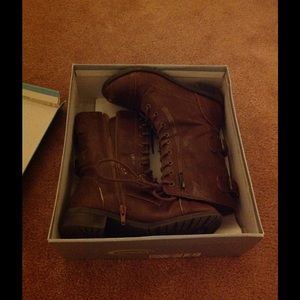 Tan leather boots