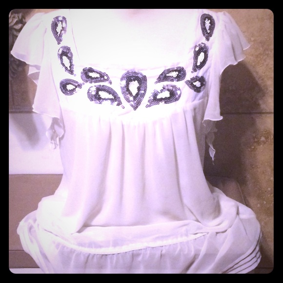 White nice sheer shirt