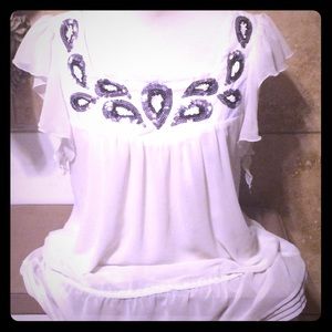 White nice sheer shirt