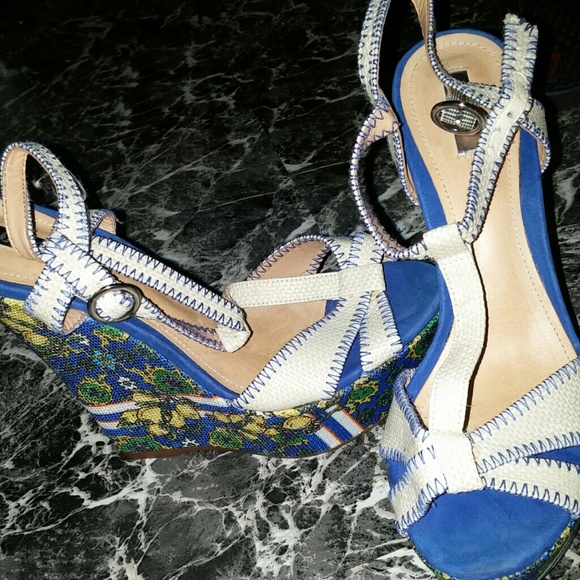 Blue and white wedges