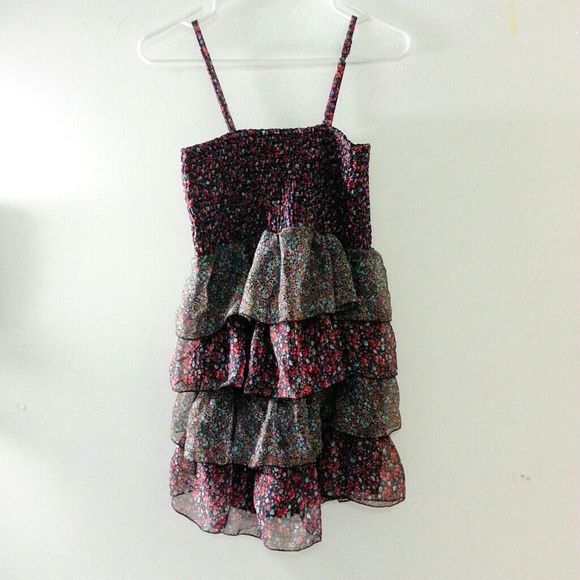 SPECKLED FLORAL PATTERNED DRESS MEDUIM