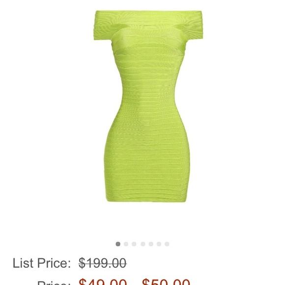 Lime green Rayon bandage bodycon dress