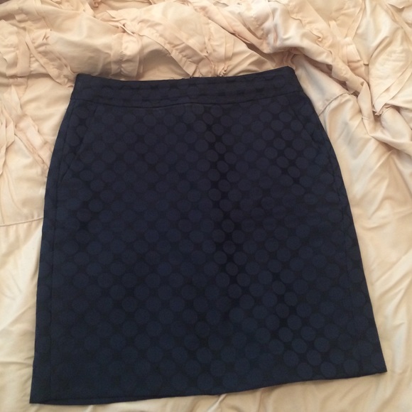 Banana republic navy blue polka dot skirt