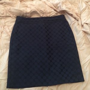 Banana republic navy blue polka dot skirt