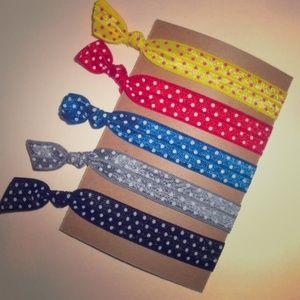 Polka Dot Elastic Hair Ties -Set of 5