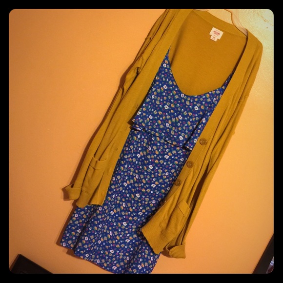 Cardigan and floral dress