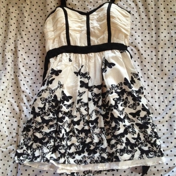 White and black spring dress
