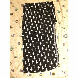 Cross Slit Maxi Skirt