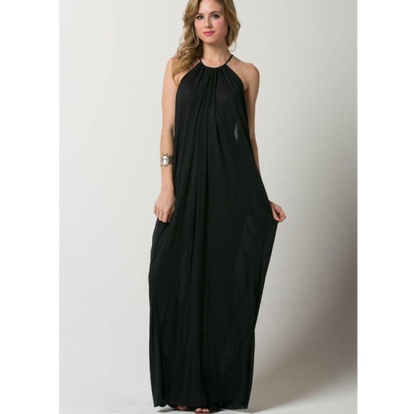 "Aphrodite's Favor" Black Maxi Dress - Picture 2 of 3