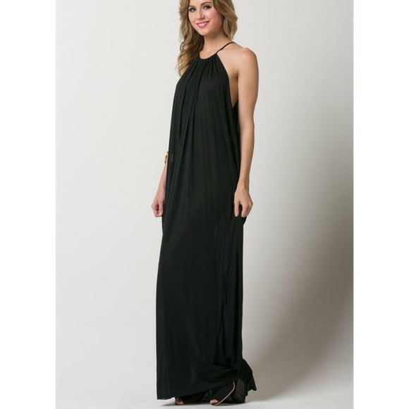 "Aphrodite's Favor" Black Maxi Dress - Picture 3 of 3