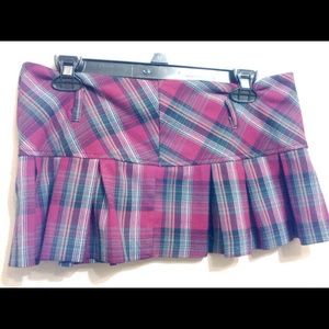 Sexy plaid pleated schoolgirl mini skirt