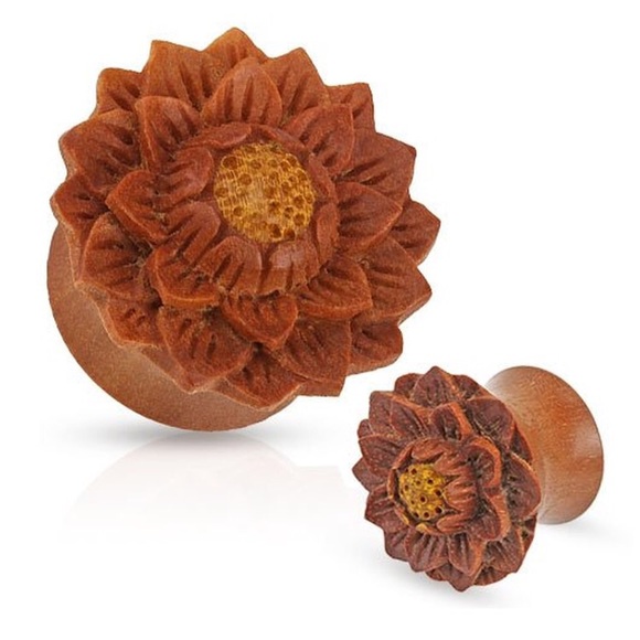 Organic Hand Carved Wooden Jackfruit Flower Plugs