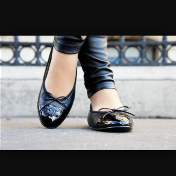 Chanel black flats