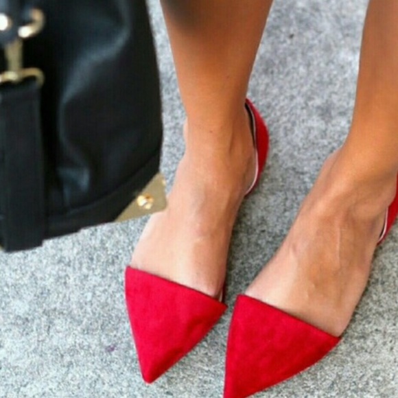 Zara Red D'Orsay Flats 39