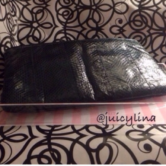 💌 Dark indigo blue💌 python snake skin 💌clutch - Picture 2 of 2