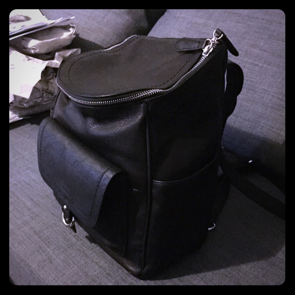 Perlina backpack purse . Black leather.
