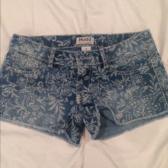 Printed Jean shorts