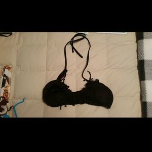 VS black fringe padded halter bikini top