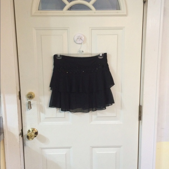 Black mini skirt