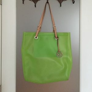 Lime Green Michael Kors Tote Bag