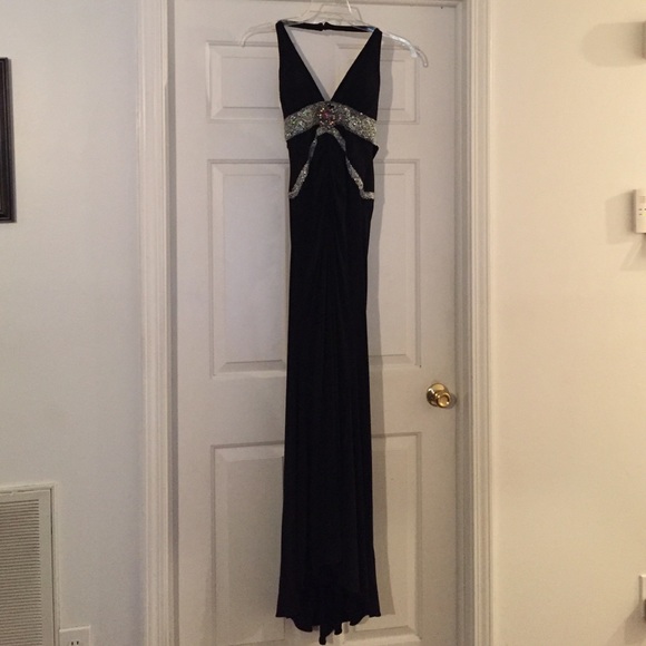 Black & silver low back prom or homecoming dress!