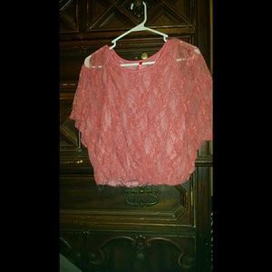 Peach Lace Top